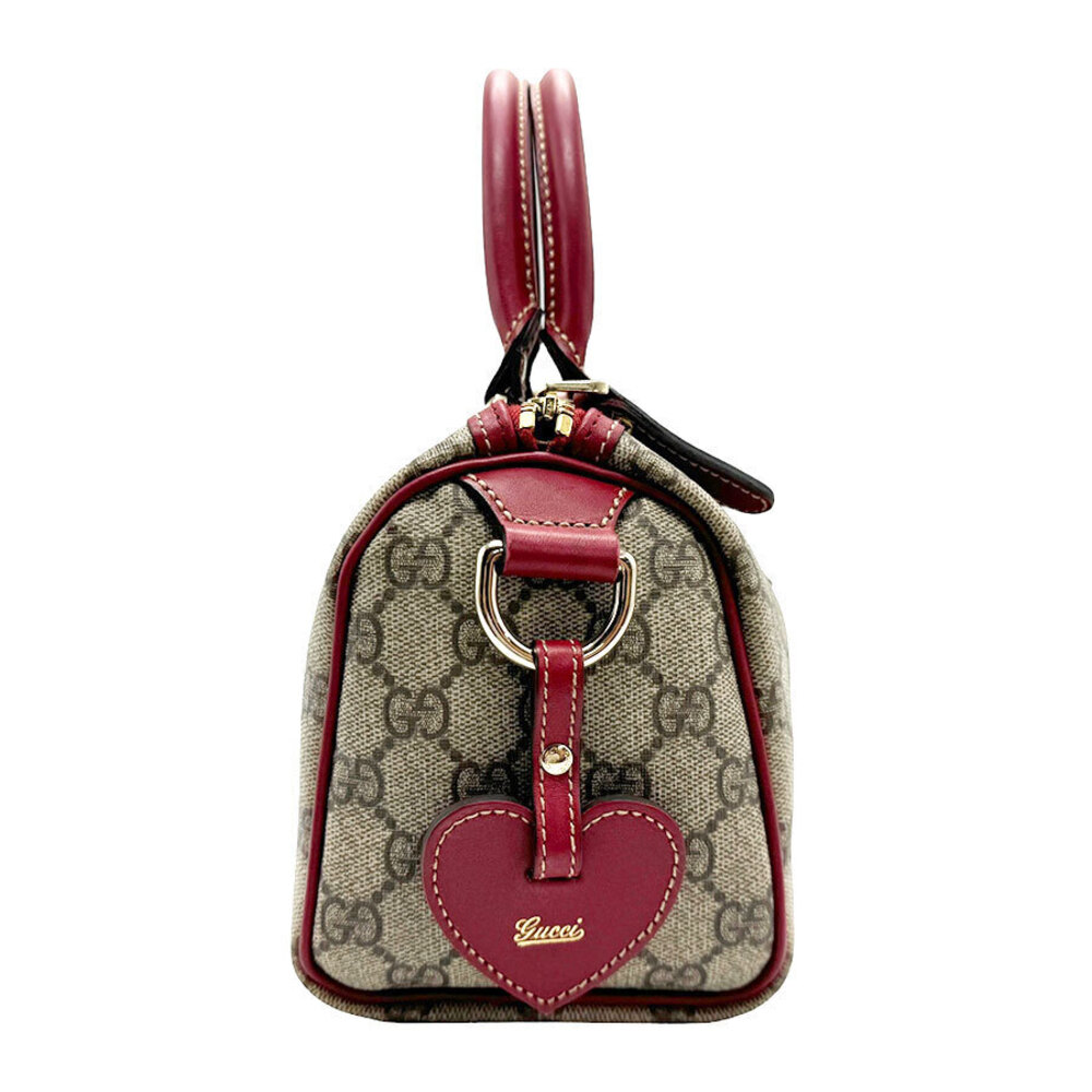 Gucci Brown Canvas Supreme Red GG Handbag Brown Red